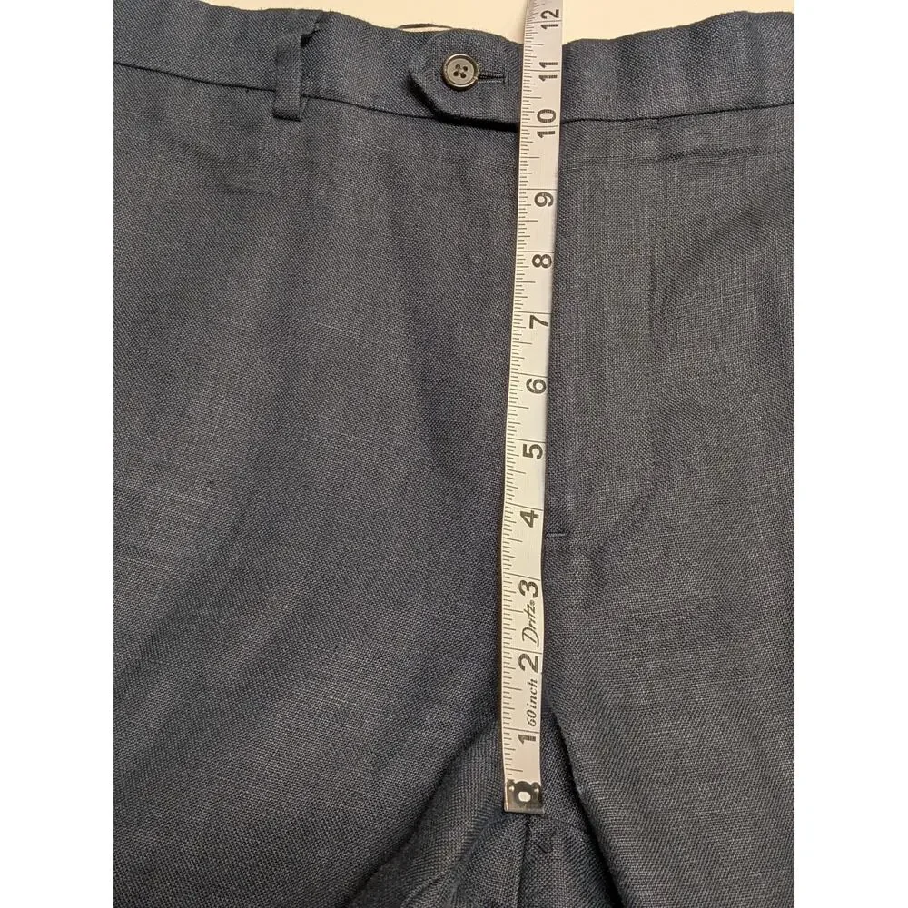Brooks Brothers 1818 Madison 100% Linen Baird McNutt Dress Pants Men 36x30 Navy